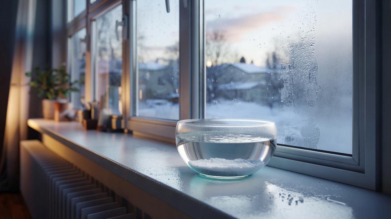 A bowl of salt water by the window in winter: this simple trick works just as well as aluminum foil in summer